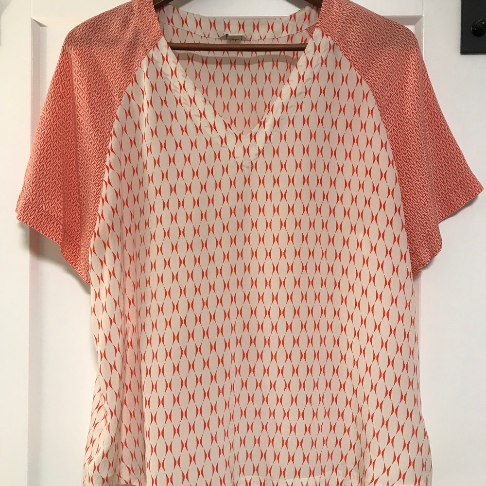 Fossil blouse, Size L, red and white